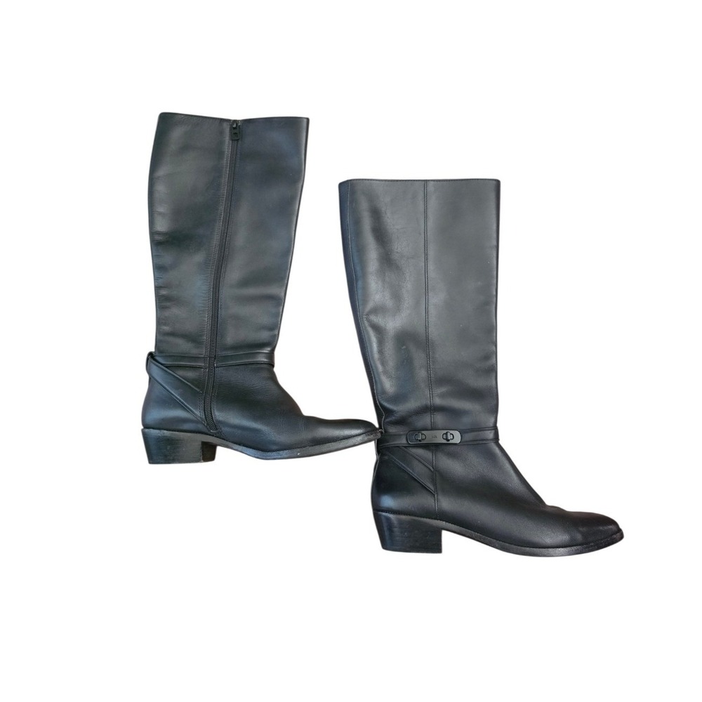 Coach Caroline‎ Accent Turnlocks Minimalist Quiet Luxury Riding Boots sz 7.5